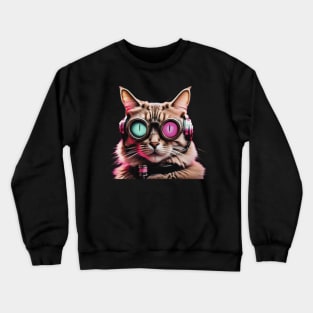 the cat is singing Crewneck Sweatshirt